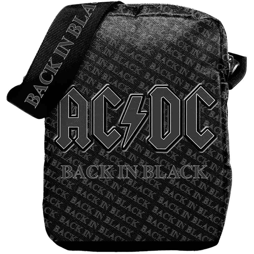 Rocksax AC/DC - Back In Black Umhängetasche - Schwarz/Grau